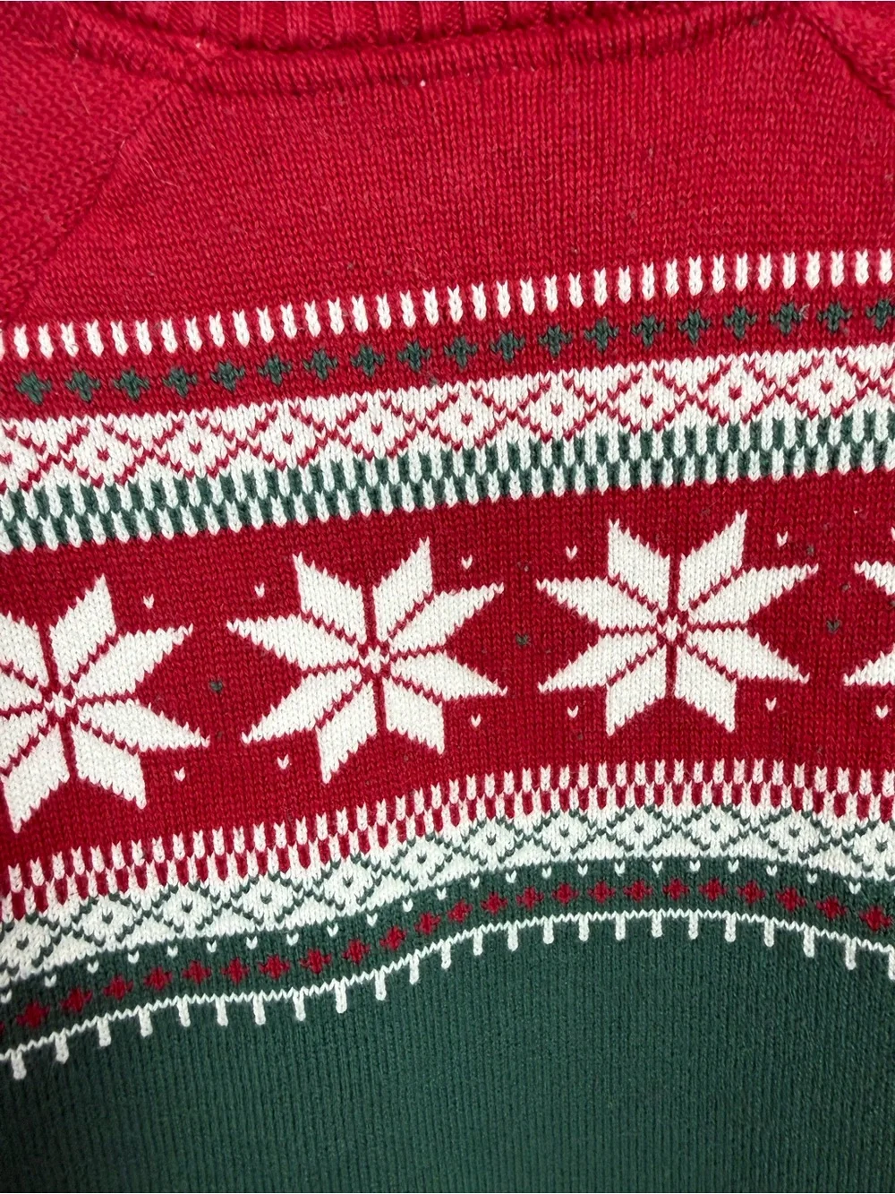 Kids Christmas Fair Isle Snowflake Sweater Red Green Holiday Pullover/12